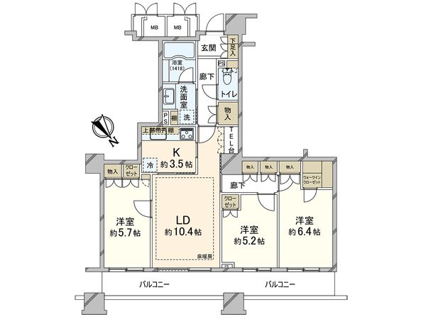 キャメリアタワー川口 間取図(平面図) 間取図(平面図)