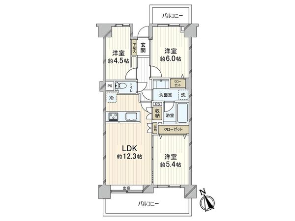 川口5丁目パークホームズ 間取図(平面図)