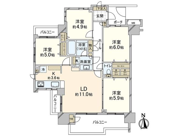 クレアシティ川口本町 間取図(平面図) クレアシティ川口本町 間取図(平面図)