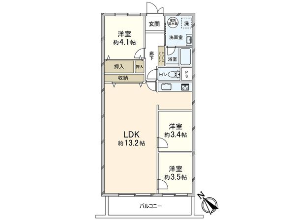 鳩ヶ谷スカイハイツ 間取図(平面図)