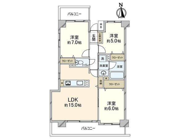 コスモ川口アーバンフォルム参番館 間取図(平面図)
