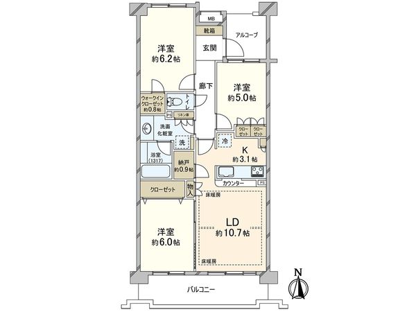 ファストジュール北浦和ガーデンズコート 間取図(平面図) ファストジュール北浦和ガーデンズコート 間取図(平面図)