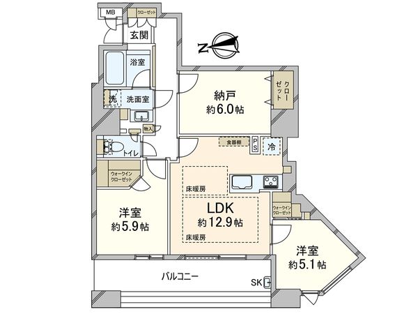 シティデュオタワー川口 間取図(平面図) シティデュオタワー川口 間取図(平面図)