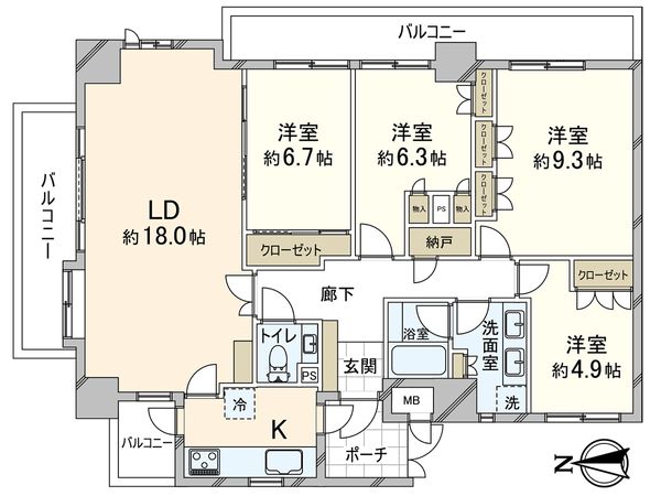 オーベル川口本町 間取図(平面図) オーベル川口本町 間取図(平面図)