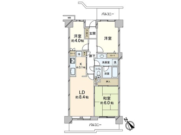 川口五丁目パーク・ホームズ 間取図(平面図)