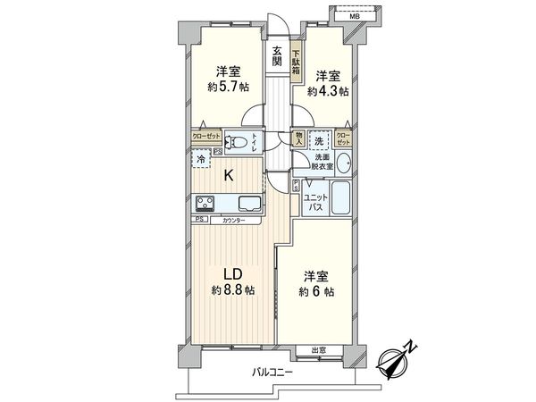 東川口ローヤルコーポ 間取図(平面図) 東川口ローヤルコーポ 間取図(平面図)
