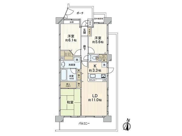 コスモ川口中青木公園 間取図(平面図)