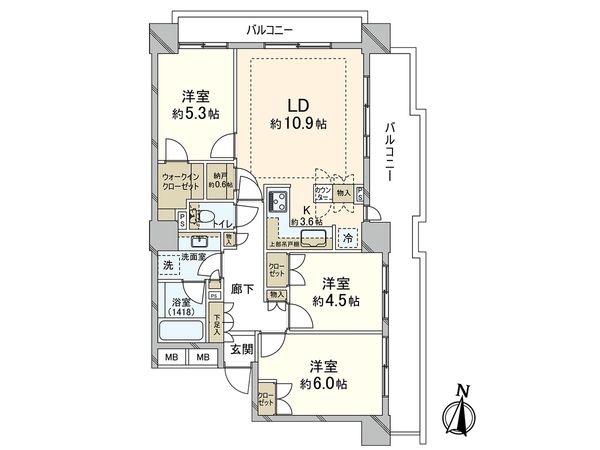 リビオタワー川口ミドリノ 間取図(平面図) リビオタワー川口ミドリノ 間取図(平面図)