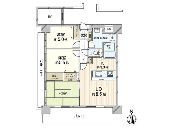 戸田公園第5ローヤルコーポ 間取図(平面図)