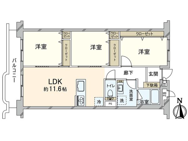 フジタ川口マンション 間取図(平面図) フジタ川口マンション 間取図(平面図)