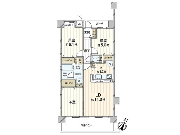 イトーピア川口元郷 間取図(平面図)