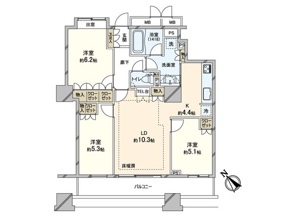 キャメリアタワー川口 間取図(平面図) キャメリアタワー川口 間取図(平面図)