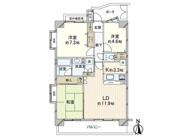 プライムコート川口北原台 間取図(平面図)