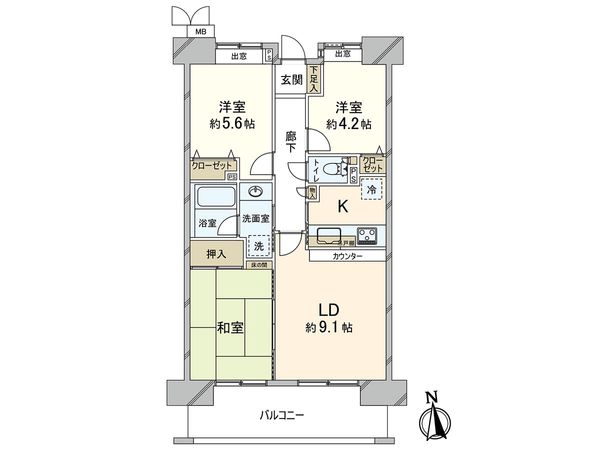 ヴィルヌーブ戸田公園 間取図(平面図) ヴィルヌーブ戸田公園 間取図(平面図)