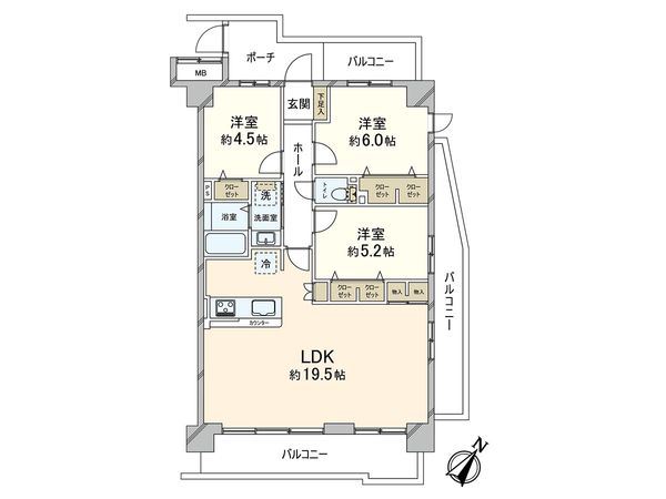 朝日プラザ川口青木 間取図(平面図) 朝日プラザ川口青木 間取図(平面図)