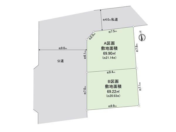 さいたま市南区曲本4丁目 区画図 さいたま市南区曲本4丁目 区画図