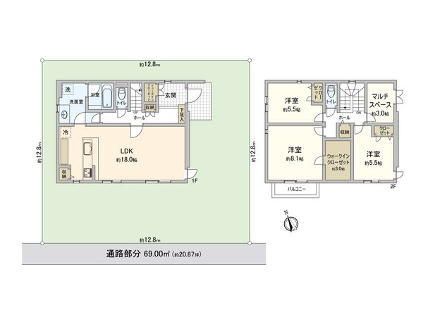 さいたま市桜区田島3丁目 建物プラン例 (間取り図) さいたま市桜区田島3丁目 建物プラン例 (間取り図)