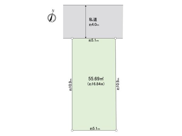 さいたま市桜区桜田1丁目 地形図