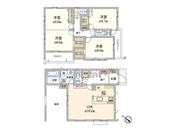 新座市堀ノ内2丁目 間取図(平面図) 新座市堀ノ内2丁目 間取図(平面図)