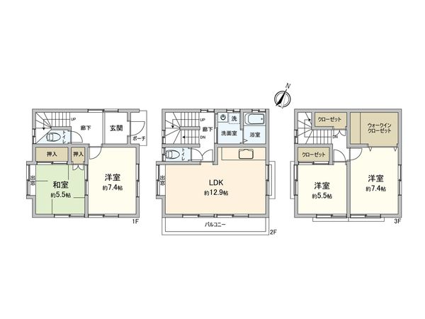 戸田市美女木1丁目 間取図(平面図) 間取図(平面図)