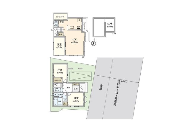 戸田市美女木1丁目 2号棟 間取図(平面図) 戸田市美女木1丁目 2号棟 間取図(平面図)