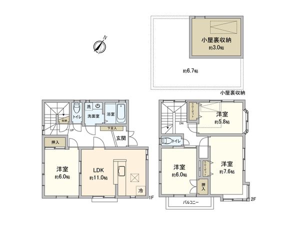 さいたま市南区辻5丁目 間取図(平面図) さいたま市南区辻5丁目 間取図(平面図)