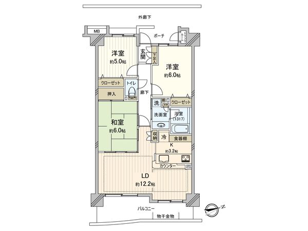 グランディオシティ武蔵浦和 間取図(平面図) 間取図(平面図)