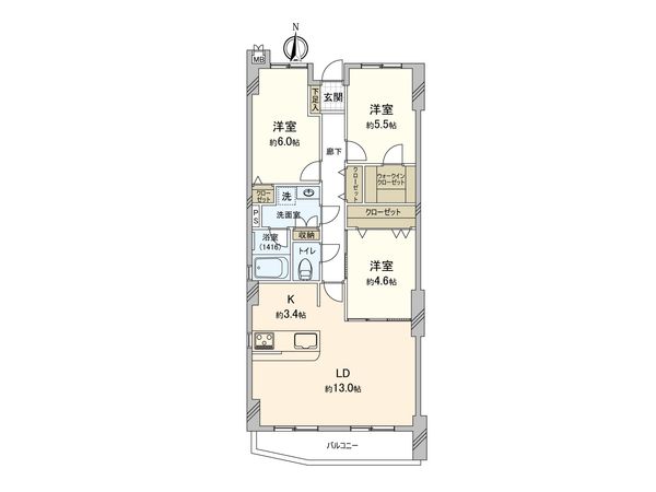 根岸壱番館 間取図(平面図) 間取図(平面図)