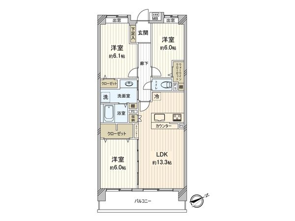 ゼファー武蔵浦和 間取図(平面図) ゼファー武蔵浦和 間取図(平面図)