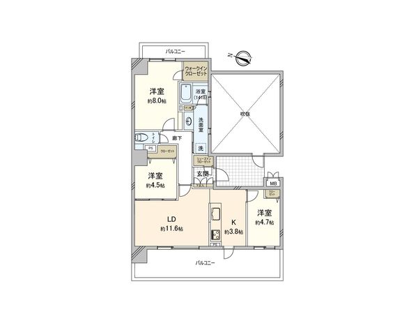 武蔵浦和SKY&GARDEN 間取図(平面図) 武蔵浦和SKY&GARDEN 間取図(平面図)
