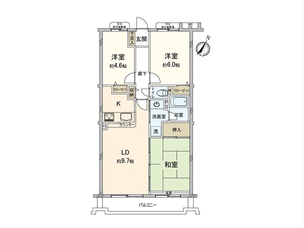 クリオ武蔵浦和壱番館 間取図(平面図)