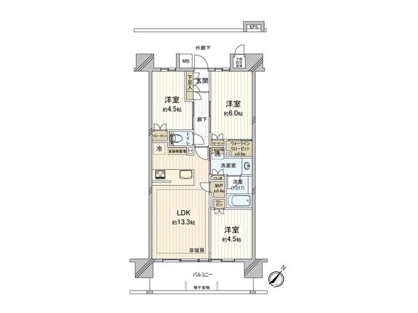 クレアホームズ浦和辻緑道 間取図(平面図) クレアホームズ浦和辻緑道 間取図(平面図)