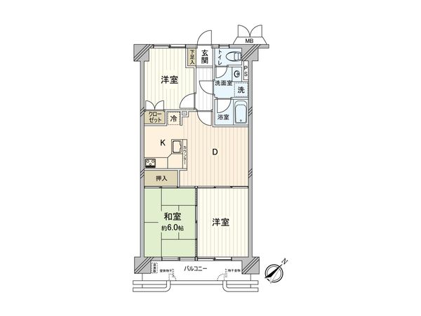 浦和・白幡第ニコーポサンキョー 間取図(平面図)
