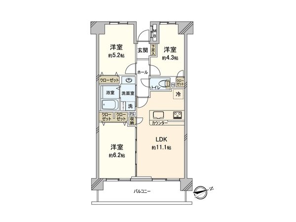 武蔵浦和パーク・ホームズ 間取図