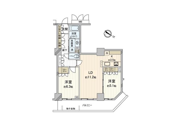 ライブタワー武蔵浦和 間取図(平面図)