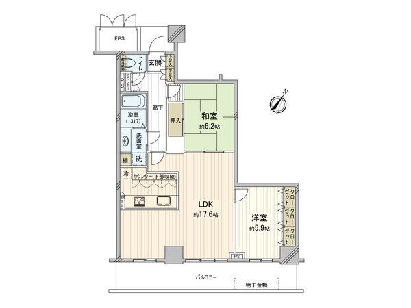 ライブタワー武蔵浦和 間取図(平面図)