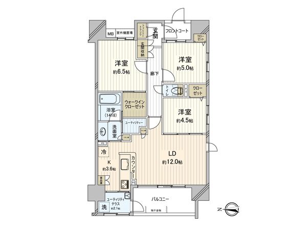 ヒューマンスクエア戸田レシオ 間取図(平面図)