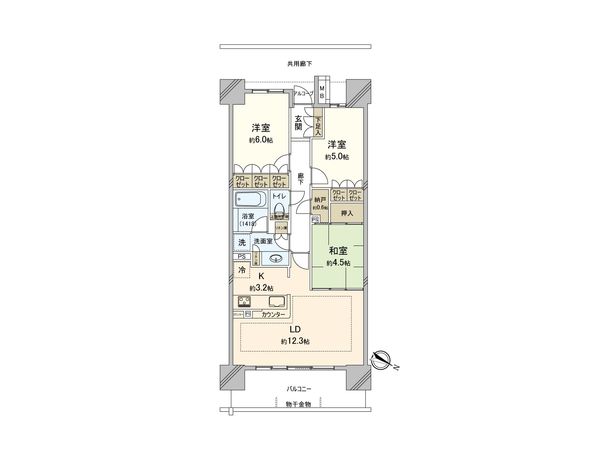 武蔵浦和SKY&GARDEN 間取図(平面図)