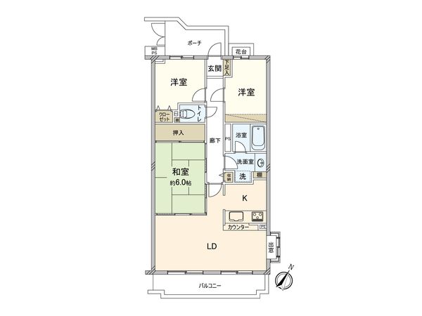 クリオ西浦和壱番館 間取図(平面図) クリオ西浦和壱番館 間取図(平面図)