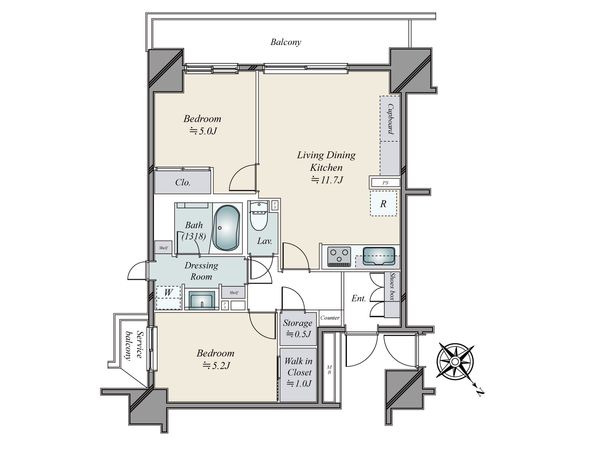 モア・クレスト築地 間取図(平面図) 間取図(平面図)