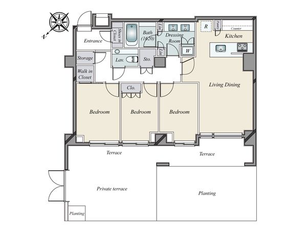 ザ・パークハウスグラン南青山 間取図(平面図) 間取図(平面図)