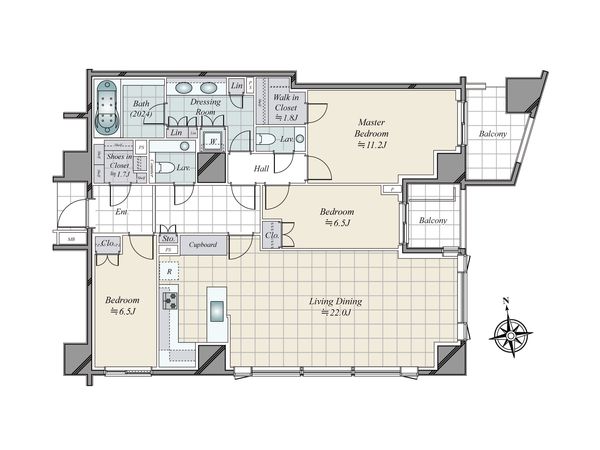 パークマンション三田綱町 ザ フォレスト 間取図(平面図)
