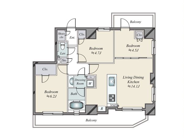 レジデンスノーブル文京根津 間取図(平面図) レジデンスノーブル文京根津 間取図(平面図)