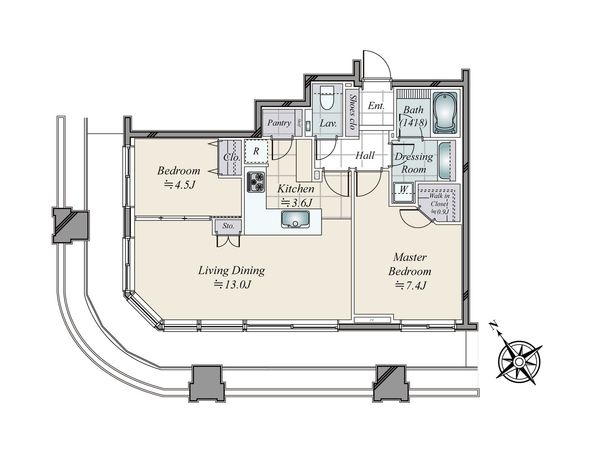 パークコート虎ノ門愛宕タワー 間取図(平面図)