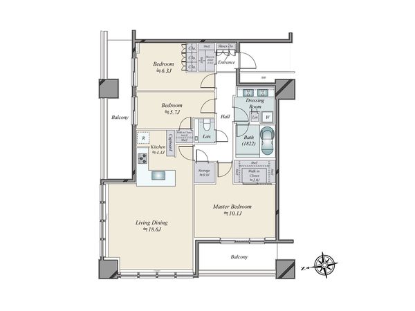 WORLD TOWER RESIDENCE 間取図(平面図) WORLD TOWER RESIDENCE 間取図(平面図)