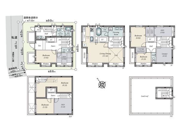 港区高輪1丁目 間取図(平面図)