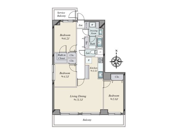 イトーピア南麻布マンション 間取図(平面図) 間取図(平面図)