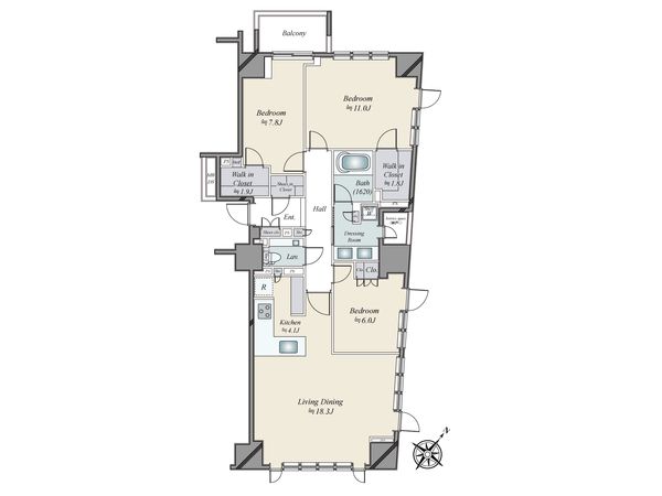 ジオグランデ白金台 間取図(平面図)