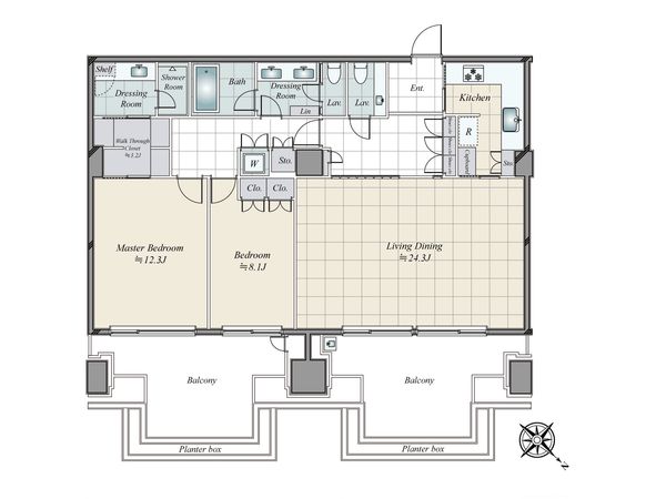 アークヒルズ仙石山レジデンス 間取図(平面図) アークヒルズ仙石山レジデンス 間取図(平面図)