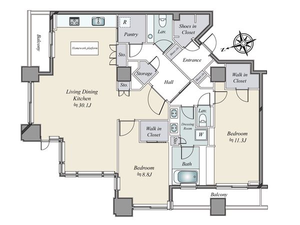 シティタワー高輪 間取図(平面図) シティタワー高輪 間取図(平面図)